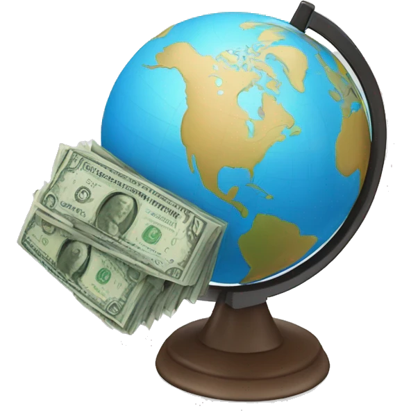 Globe with money and tech emoji