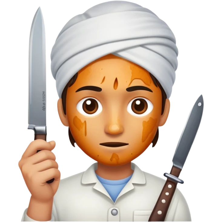 hyperpigmentation holding a knife emoji