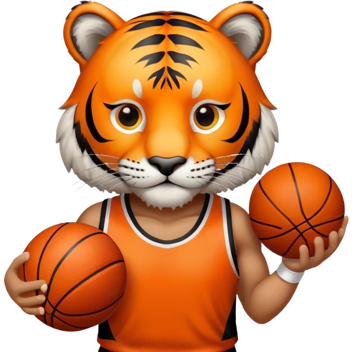 Tiger athlete with basketball emoji