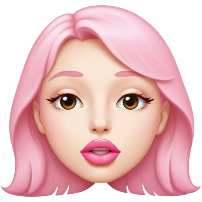 Light pink lips stretched forward for a kiss emoji