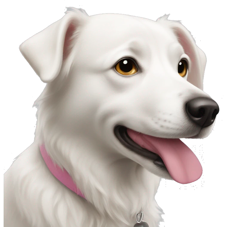 pink nose white dog emoji