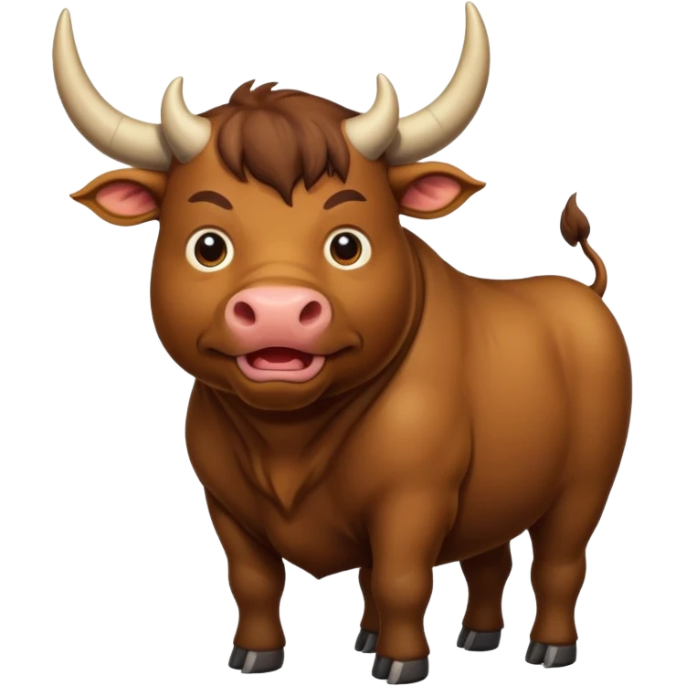 A bull with horns pooping  emoji