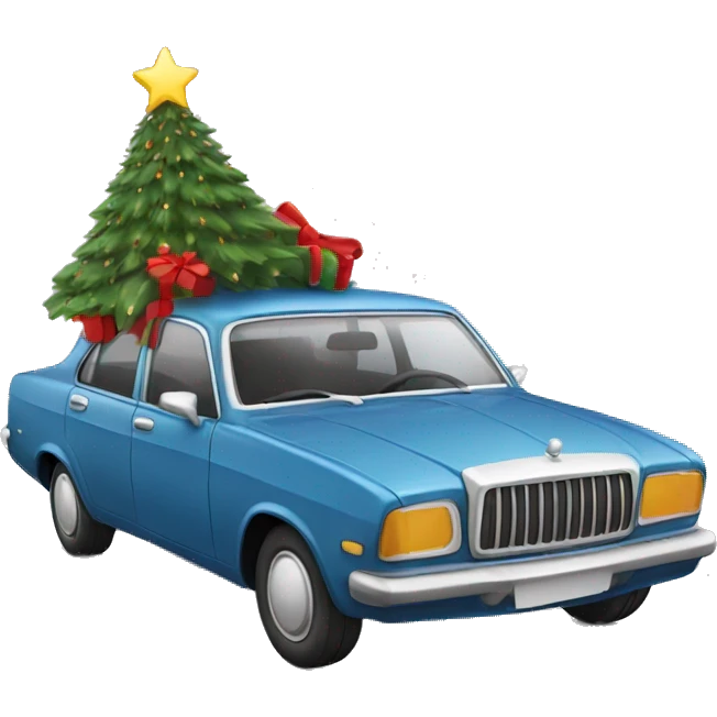 Christmas Car with Christmas Tree  emoji