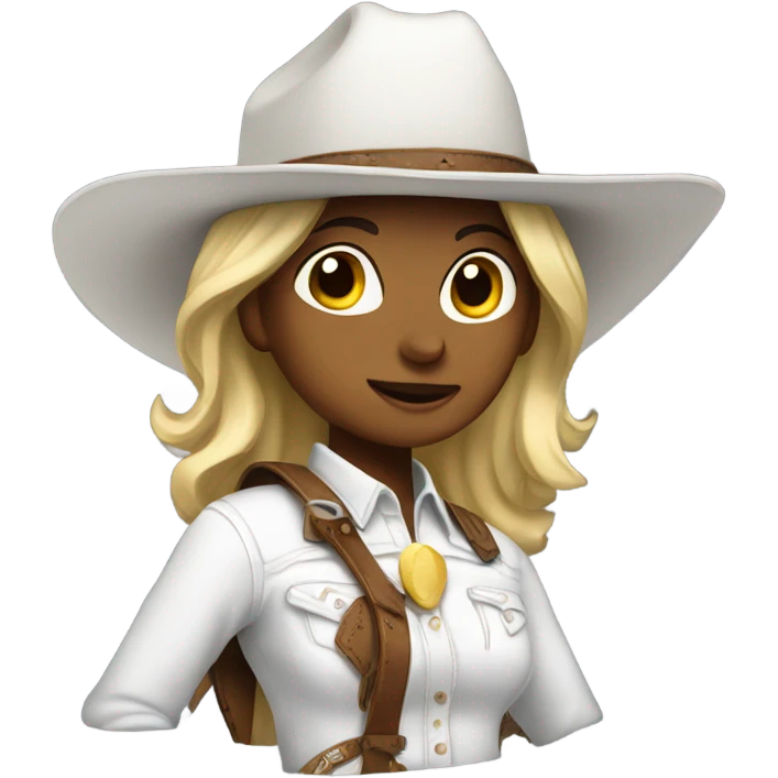 cowgirl dressed in white emoji
