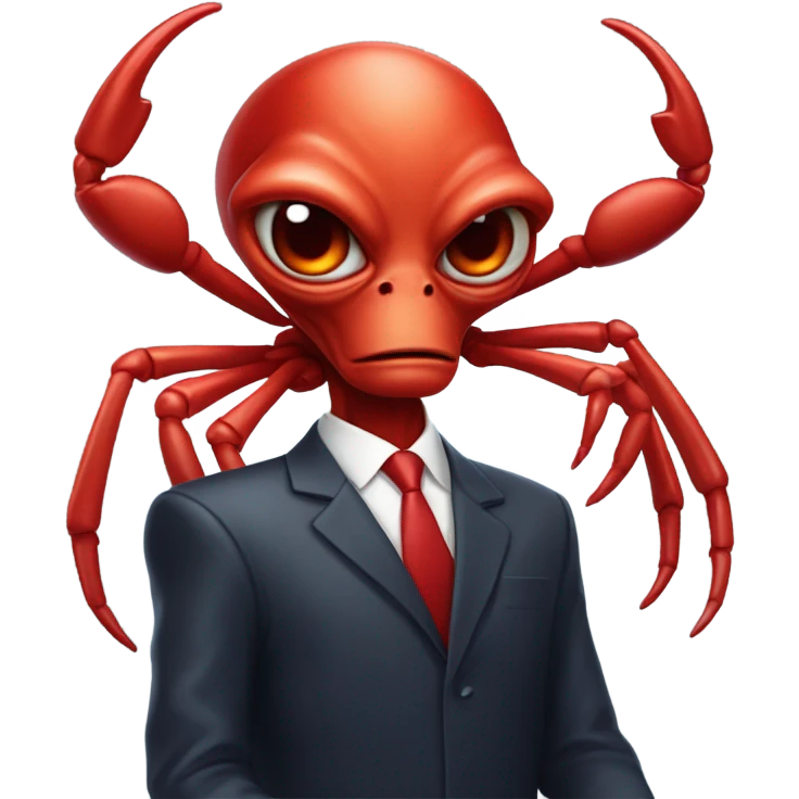 alien red man crab president emoji