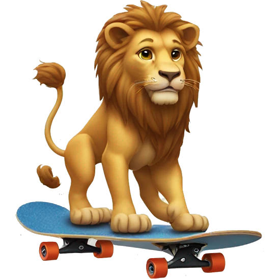 Lion riding a skateboard  emoji