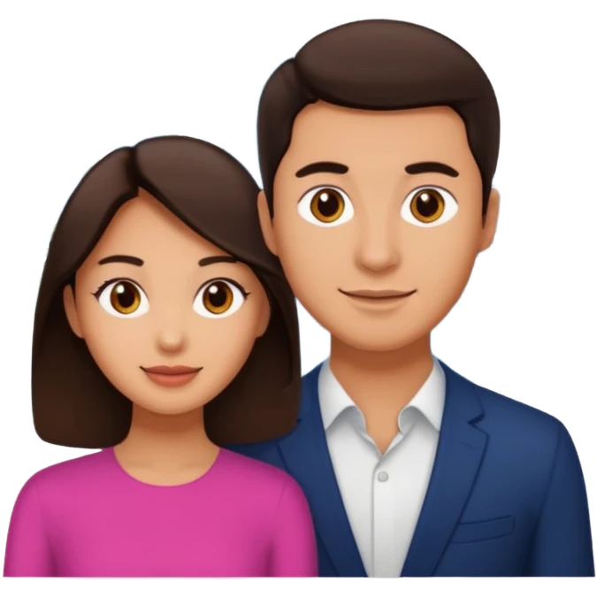 Brunette man and woman in singapore emoji