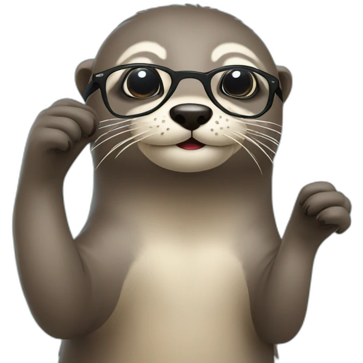 Loutre qui fait un dab avec des lunettes emoji