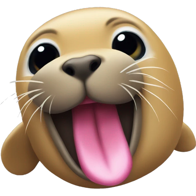sealion sticking out tongue cute  emoji