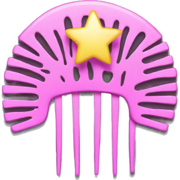 Pink comb with star ios style emoji