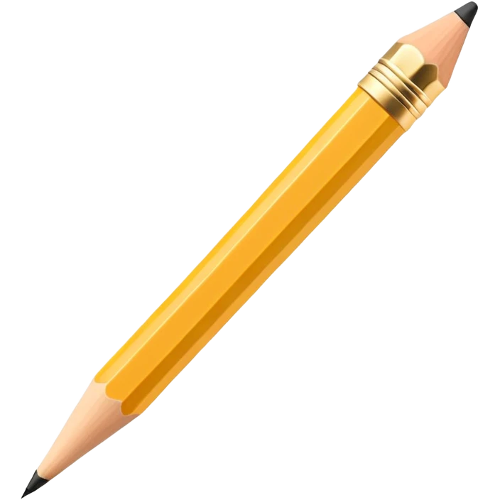 3D perspective Premium golden writing pencil emoji