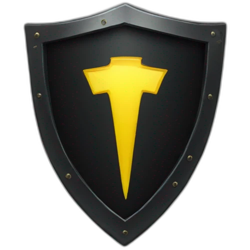 black shield with yellow flash inside emoji