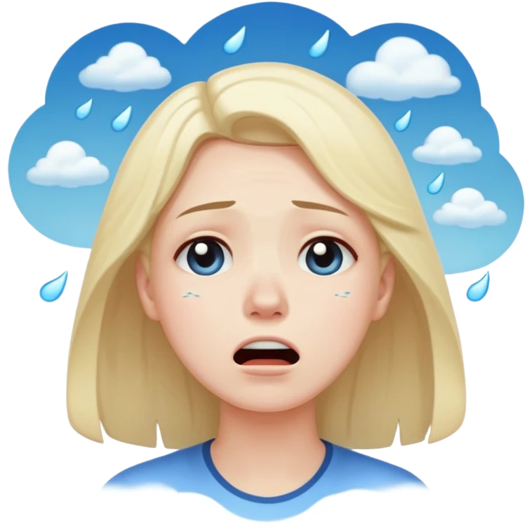 Crying looking at the sky emoji