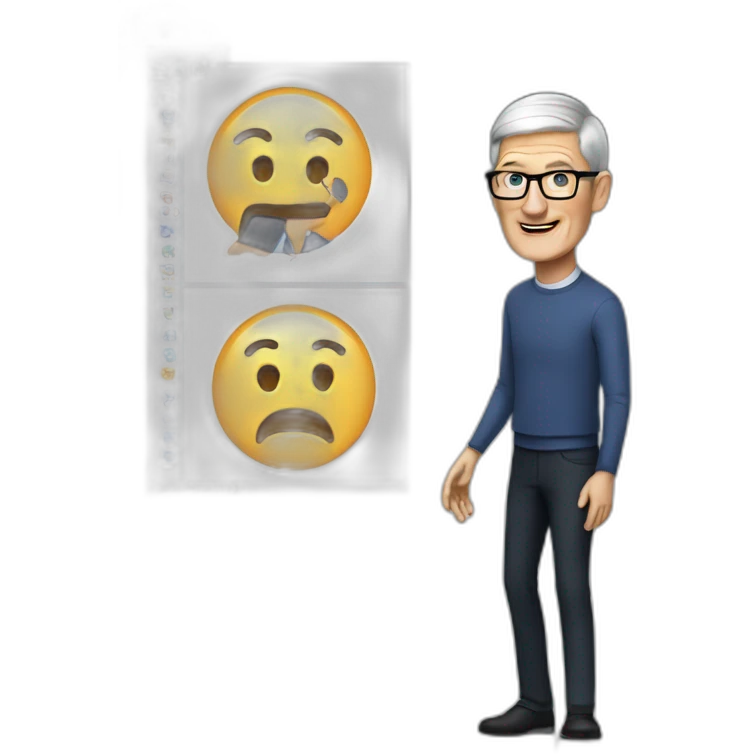 Tim Cook making presentation emoji