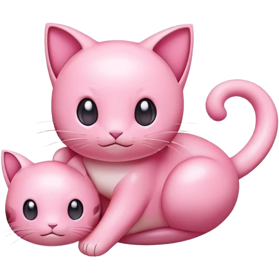 cute pink Mew Pokemon floating emoji