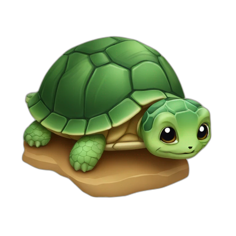 Tortue sur un chat emoji