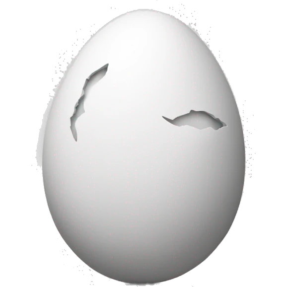 Crack egg black and white emoji