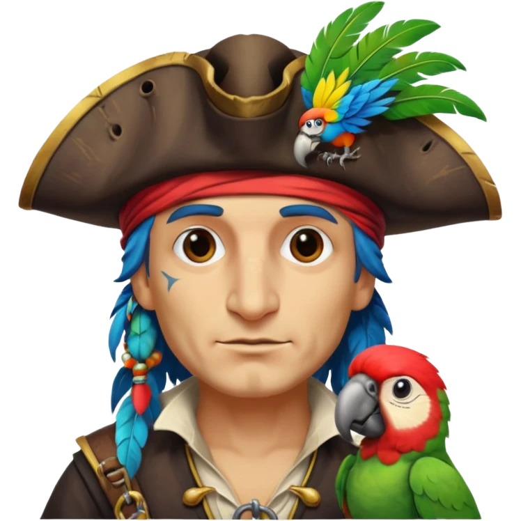pirate and parrot emoji