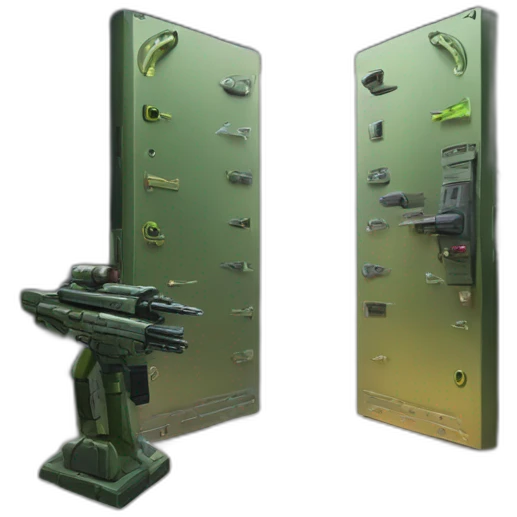The open entrance, to an aliens, armoury on an alien spaceship, just an open door to a room filled with weaponry emoji