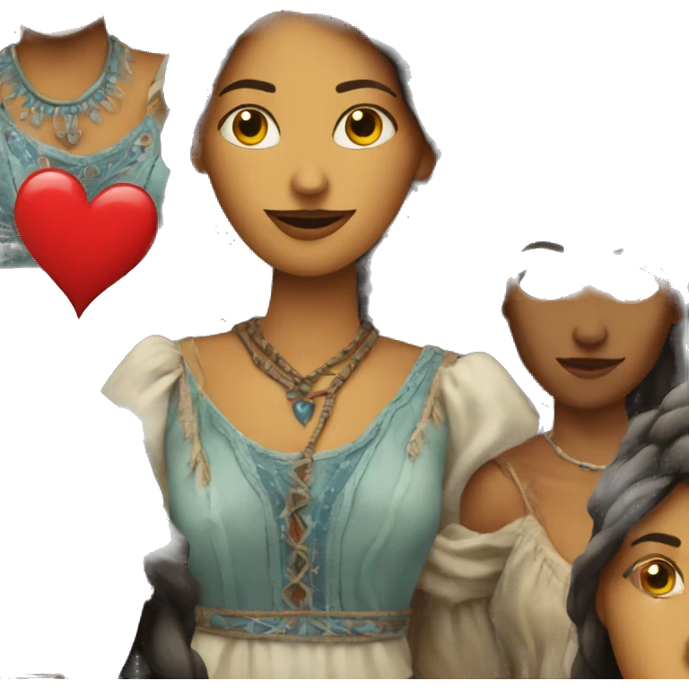 Heart whit a gipsy women emoji