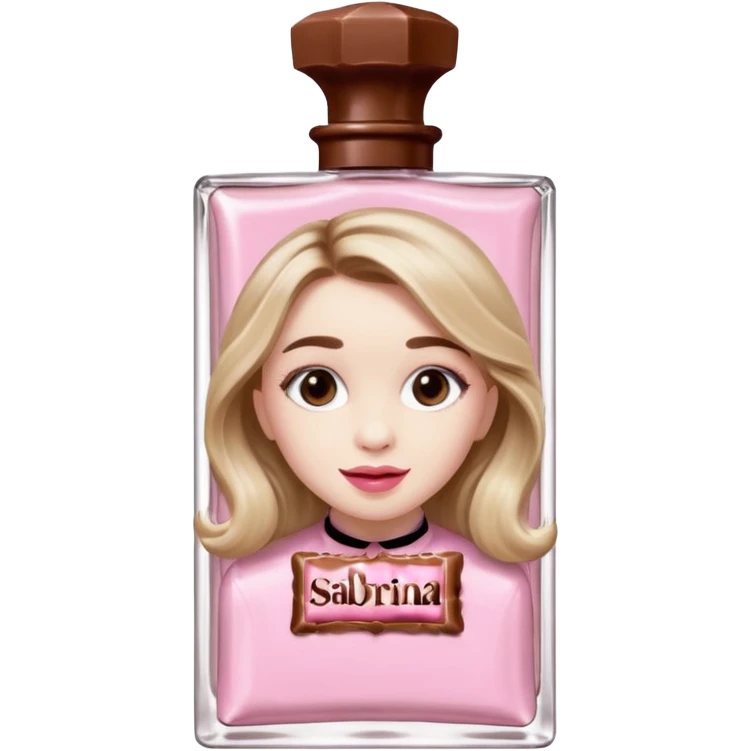 Sabrina carpenter sweet tooth perfume (shaped liked a light pink chocolate bar)  emoji