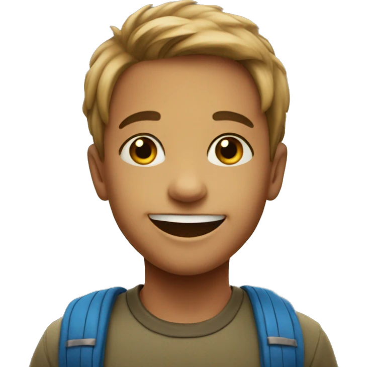 smiling boy outdoors portrait emoji