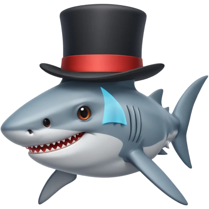 Shark with a top hat emoji