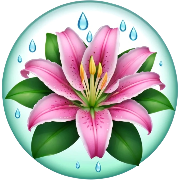 water pink lily circle leaf emoji