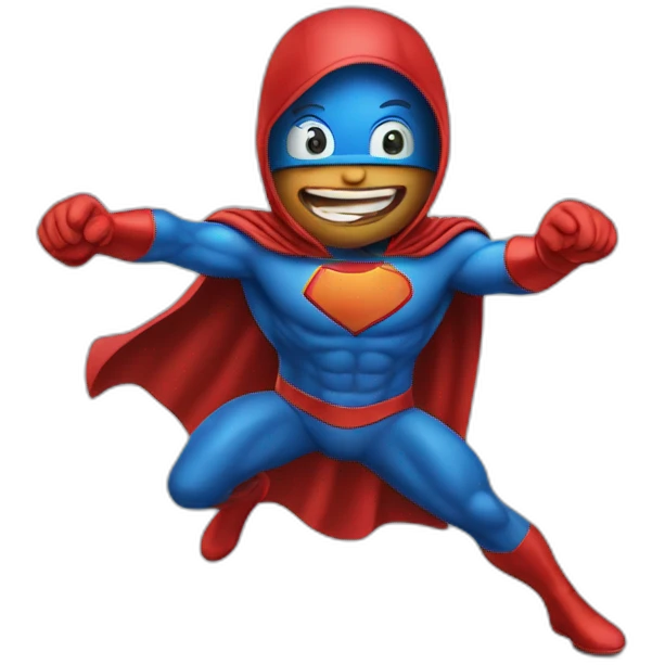 Crazy superhero stealing candy emoji