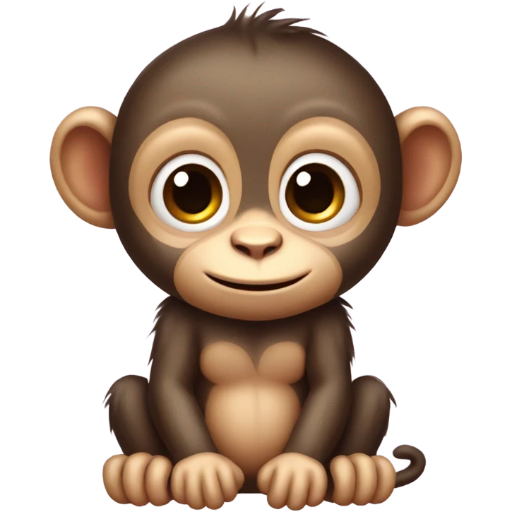 cute baby monkey with a bow on the side emoji