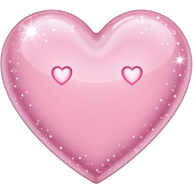 light pink heart with sparkles, glossy look emoji
