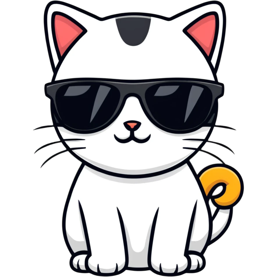 Cat with sunglasses emoji