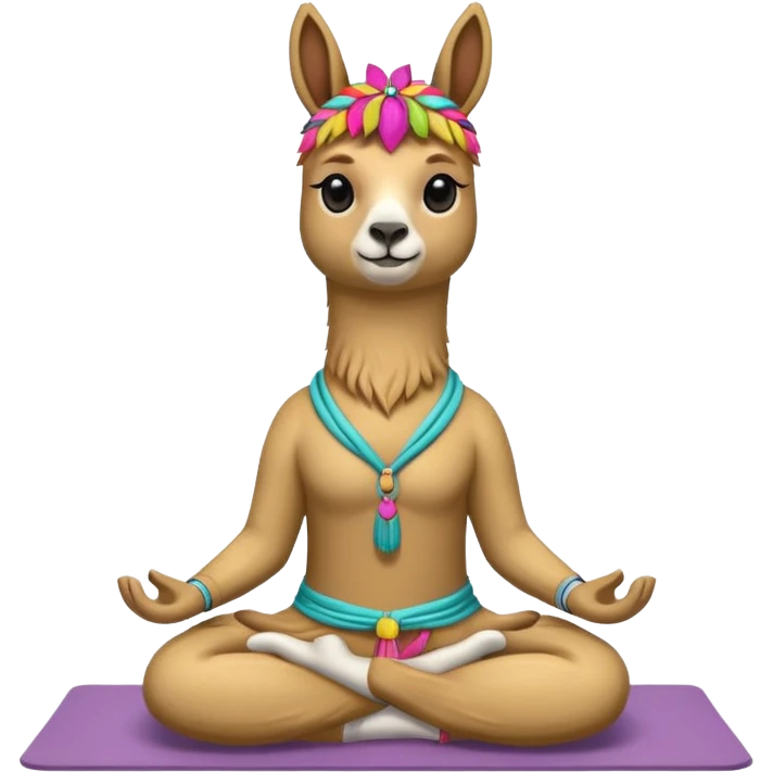 llama doing yoga emoji