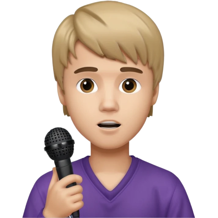 justin bieber with microphone emoji