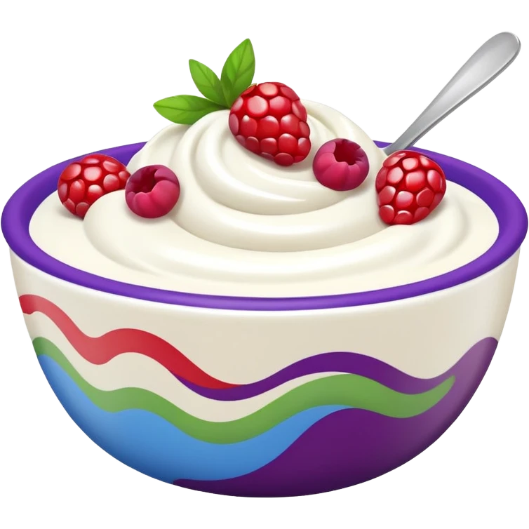 create a bowl with iogurt and berries emoji ios style  emoji