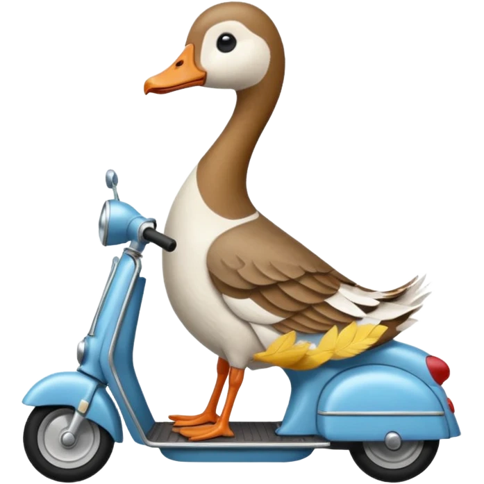 Sad goose on scooter emoji