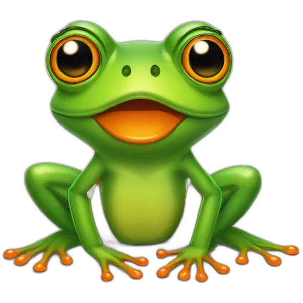 frog with orange lips & wide eyes emoji