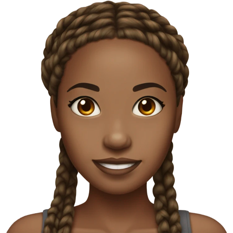 black woman with black box braids emoji