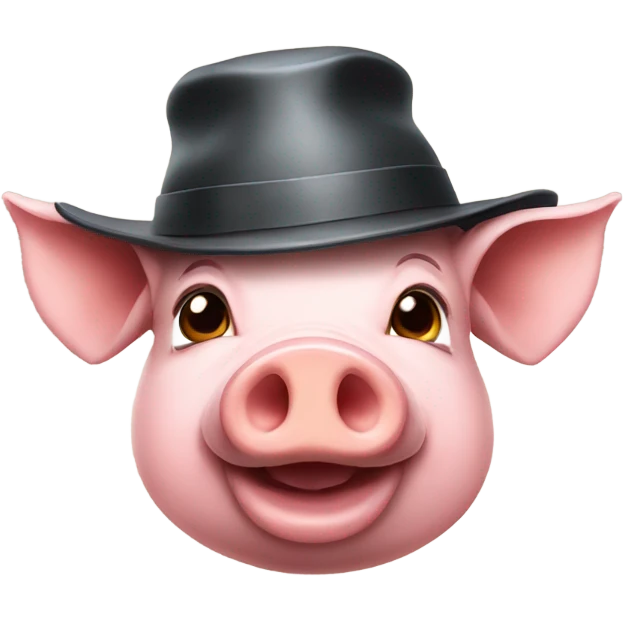 Pig with hat emoji