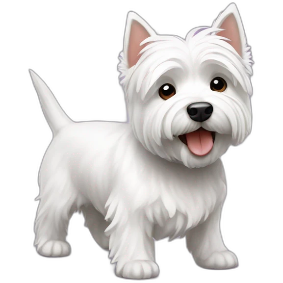westie playing emoji