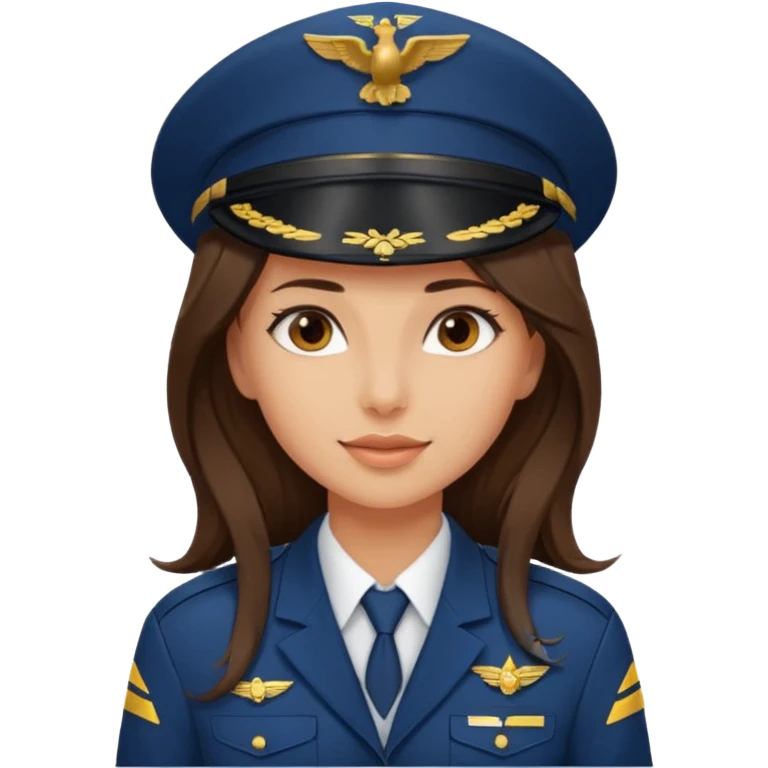 comercial pilot girl brunette, long hair emoji