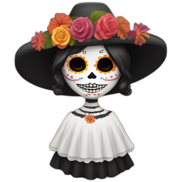 catrina saludando emoji