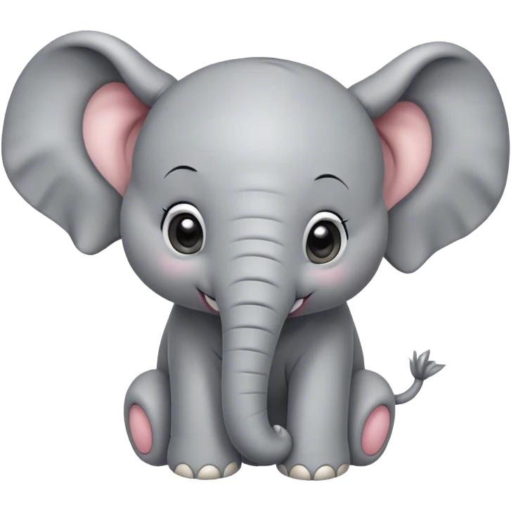 Cinematic Comical Baby Elephant Portrait Emoji, Head tilted dramatically with an exaggeratedly amused expression, featuring a striking soft gray hide with oversized, quirky ears and wide, expressive eyes full of playful disbelief, Simplified yet hilariously expressive features, highly detailed, glowing with a slightly sassy glow, high shine, dramatic yet playful, stylized with an air of cheeky mischief, bright and endearing, soft glowing outline, capturing the essence of a spirited and over-the-top baby elephant, so meme-worthy it feels like it could trumpet its way into internet fame instantly! emoji
