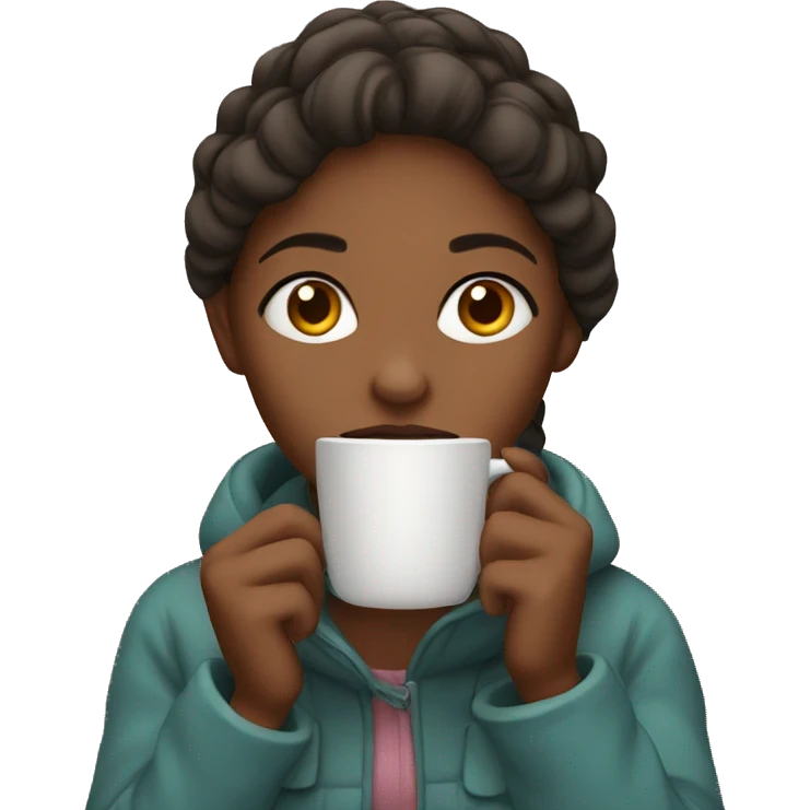 Girl sipping hot chocolate  emoji