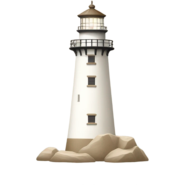 lighthouse withe & beige emoji