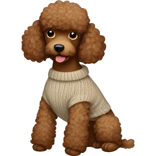 Brown poodle with a sweater  emoji