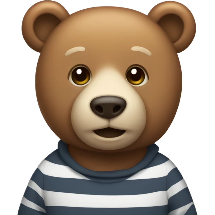 bear wearing stripe sweetshirt emoji
