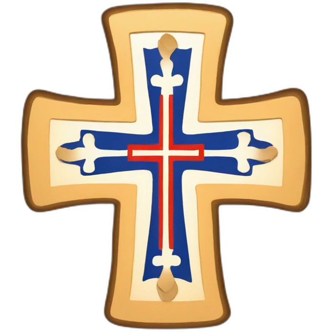 Orthodox cross with Serbian colours emoji