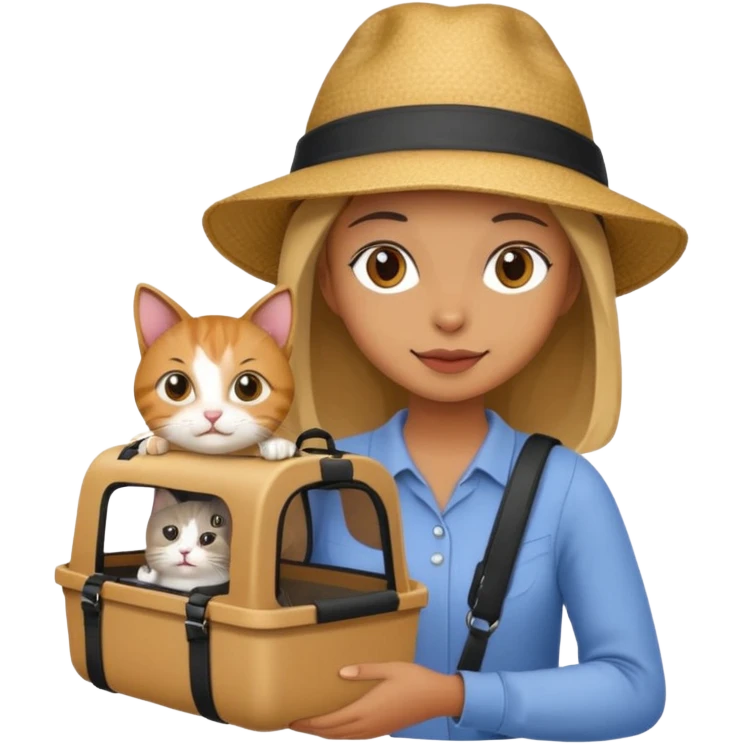 Walker witj cat in carrier, Pet Walkers. emoji