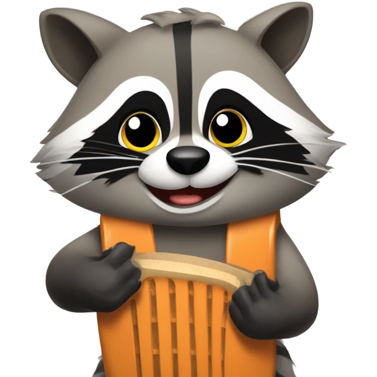  Fat raccoon shoveling trash into his mouth emoji